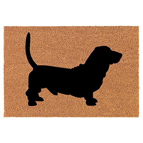 Coir Doormat Front Door Mat New Home Closing Housewarming Gift Basset Hound (24" x 16" Small)