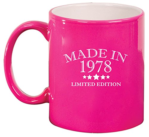 Ceramic Coffee Tea Mug Cup Made In 1978 Birthday 40th Birthday (Pink)