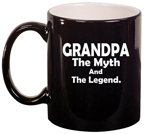 Ceramic Coffee Tea Mug Cup Grandpa Myth Legend Grandfather (Black)
