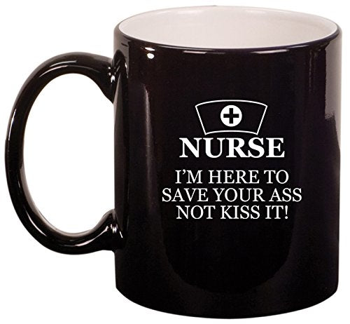 Ceramic Coffee Tea Mug Nurse Here to Save You (Black)