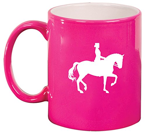 Ceramic Coffee Tea Mug Cup Dressage Horse With Rider (Pink)