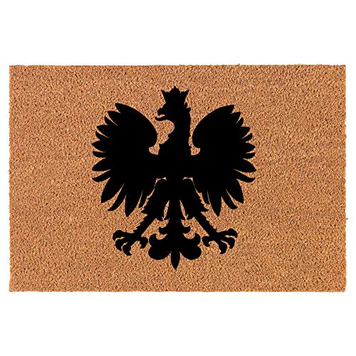 Coir Doormat Front Door Mat New Home Closing Housewarming Gift Poland Polish Eagle (24" x 16" Small)
