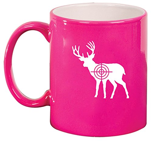 Ceramic Coffee Tea Mug Cup Deer with Bullseye (Pink)