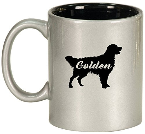 Ceramic Coffee Tea Mug Golden Retriever 'Golden' (Silver)