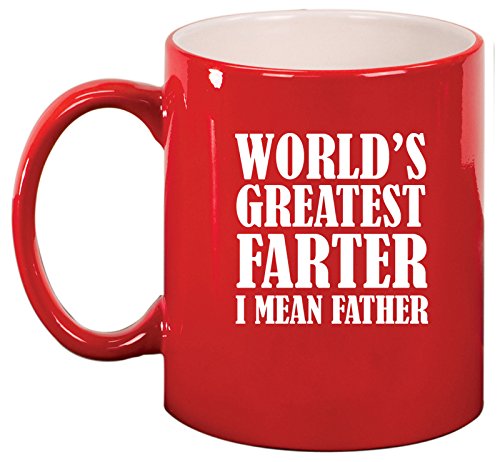 Ceramic Coffee Tea Mug Cup World's Greatest Farter Father (Red)