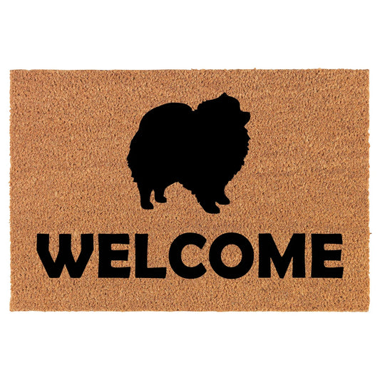 Coir Doormat Front Door Mat New Home Closing Housewarming Gift Welcome Pomeranian (30" x 18" Standard)