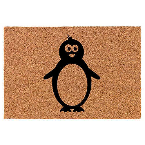 Coir Doormat Front Door Mat New Home Closing Housewarming Gift Penguin (24" x 16" Small)