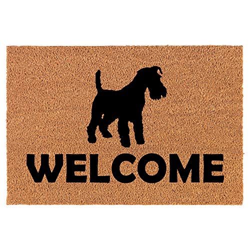 Coir Doormat Front Door Mat New Home Closing Housewarming Gift Welcome Schnauzer (30" x 18" Standard)