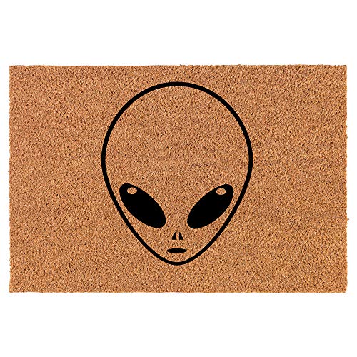Coir Doormat Front Door Mat New Home Closing Housewarming Gift Alien Head (30" x 18" Standard)