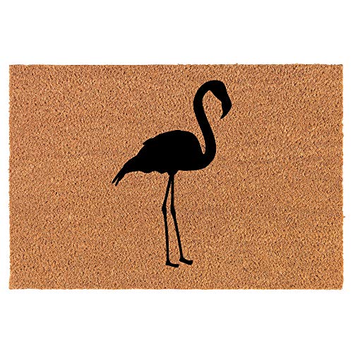 Coir Doormat Front Door Mat New Home Closing Housewarming Gift Flamingo (24" x 16" Small)
