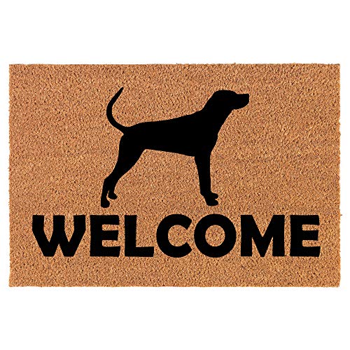 Coir Doormat Front Door Mat New Home Closing Housewarming Gift Welcome Coonhound (30" x 18" Standard)