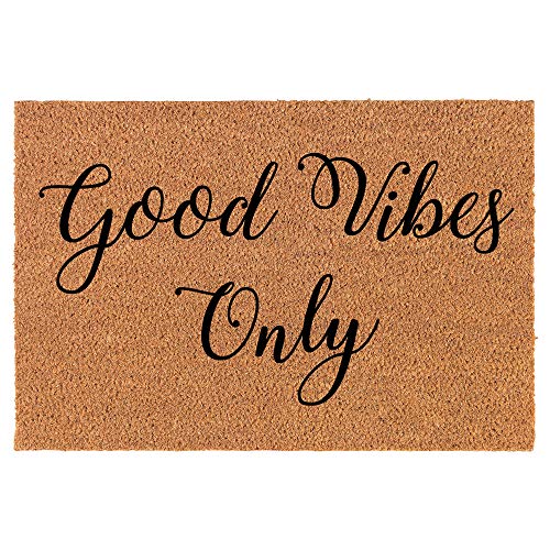 Coir Doormat Front Door Mat New Home Closing Housewarming Gift Good Vibes Only (24" x 16" Small)