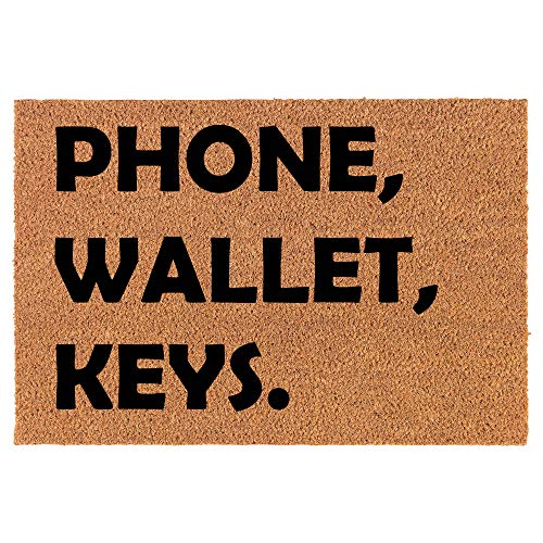 Coir Doormat Front Door Mat New Home Closing Housewarming Gift Phone, Wallet, Keys (24" x 16" Small)