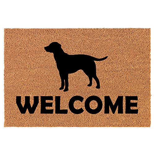 Coir Doormat Front Door Mat New Home Closing Housewarming Gift Welcome Lab Labrador Retriever (30" x 18" Standard)
