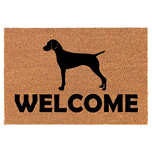 Coir Doormat Front Door Mat New Home Closing Housewarming Gift Welcome Vizsla (30" x 18" Standard)