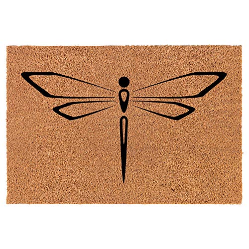 Coir Doormat Front Door Mat New Home Closing Housewarming Gift Dragonfly (24" x 16" Small)