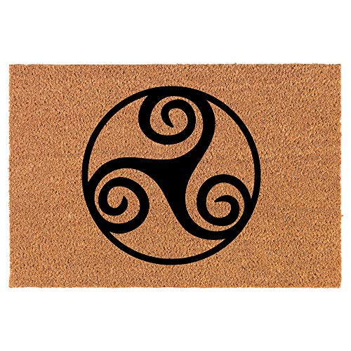 Coir Doormat Front Door Mat New Home Closing Housewarming Gift Triskel Celtic Triskelion (24" x 16" Small)