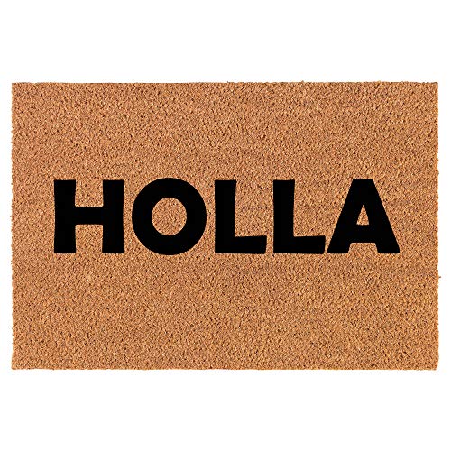 Coir Doormat Front Door Mat New Home Closing Housewarming Gift Holla (24" x 16" Small)