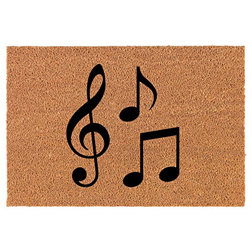 Coir Doormat Front Door Mat New Home Closing Housewarming Gift Music Notes (24" x 16" Small)