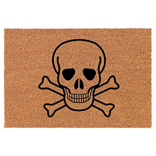 Coir Doormat Front Door Mat New Home Closing Housewarming Gift Skull Crossbones (30" x 18" Standard)