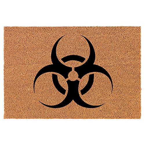 Coir Doormat Front Door Mat New Home Closing Housewarming Gift Biohazard (24" x 16" Small)