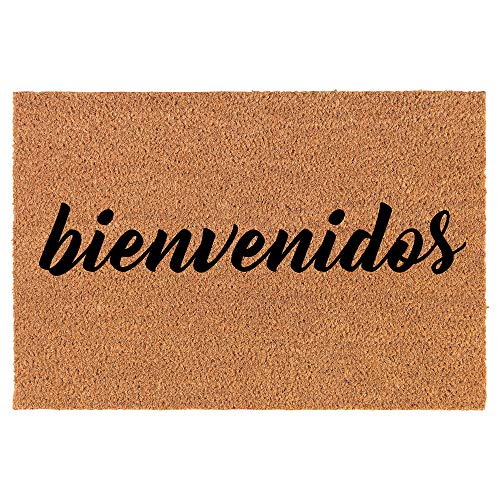 Coir Doormat Front Door Mat New Home Closing Housewarming Gift Bienvenidos Welcome (24" x 16" Small)