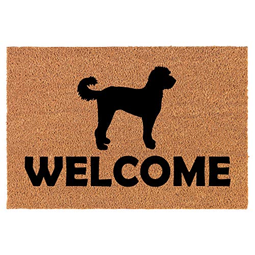 Coir Doormat Front Door Mat New Home Closing Housewarming Gift Welcome Labradoodle (24" x 16" Small)