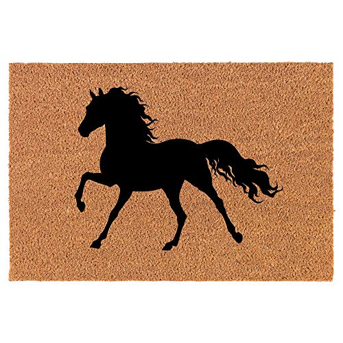 Coir Doormat Front Door Mat New Home Closing Housewarming Gift Horse (24" x 16" Small)