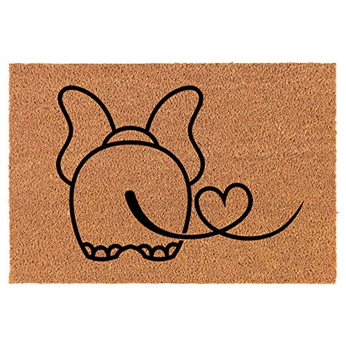 Coir Doormat Front Door Mat New Home Closing Housewarming Gift Elephant in Love (24" x 16" Small)