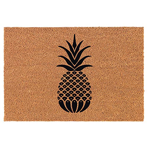 Coir Doormat Front Door Mat New Home Closing Housewarming Gift Pineapple (24" x 16" Small)
