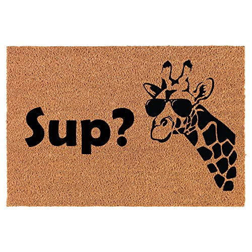 Coir Doormat Front Door Mat New Home Closing Housewarming Gift Sup Giraffe Funny (30" x 18" Standard)