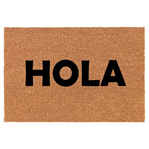 Coir Doormat Front Door Mat New Home Closing Housewarming Gift Hola (24" x 16" Small)