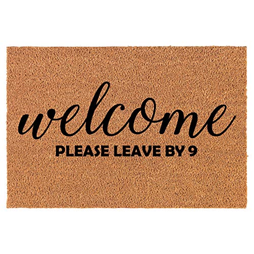 Coir Doormat Front Door Mat New Home Closing Housewarming Gift Welcome Please Leave by 9 Funny (24" x 16" Small)