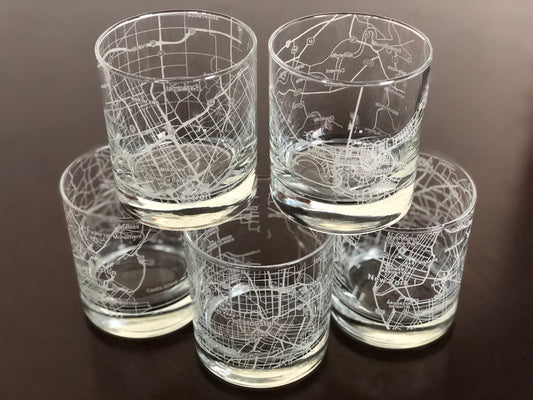 Rocks Whiskey Old Fashioned Glass Urban City Map Your City Pick Your Location