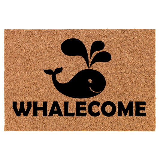 Whalecome Welcome Whale Funny Coir Doormat Welcome Front Door Mat New Home Closing Housewarming Gift
