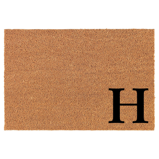 Monogram Initial Personalized Custom Family Name Single Letter Corner Coir Doormat Welcome Front Door Mat New Home Closing Housewarming Gift