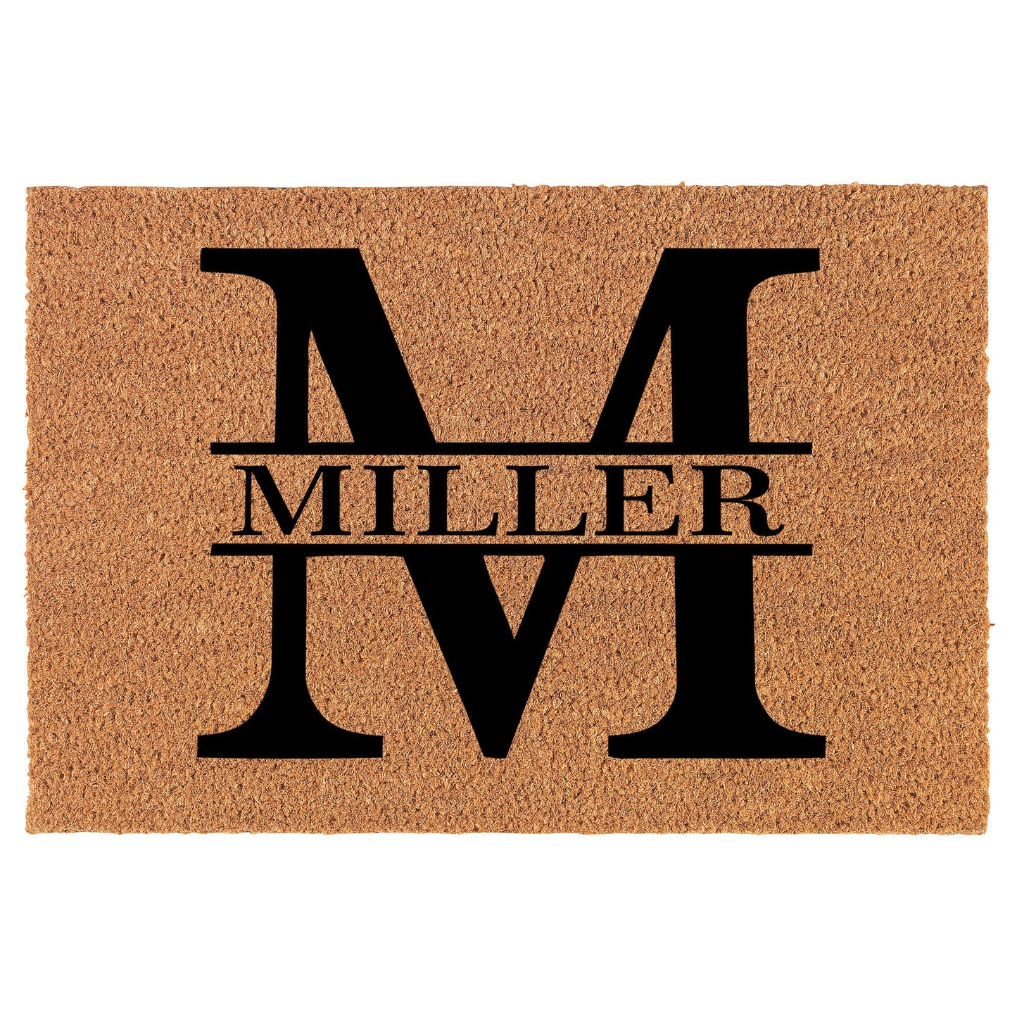 Monogram Initial Personalized Custom Family Name Coir Doormat Welcome Front Door Mat New Home Closing Housewarming Gift