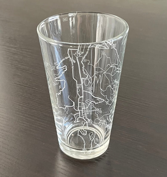 16 oz Pint Beer Glass Urban City Map Breckenridge, CO